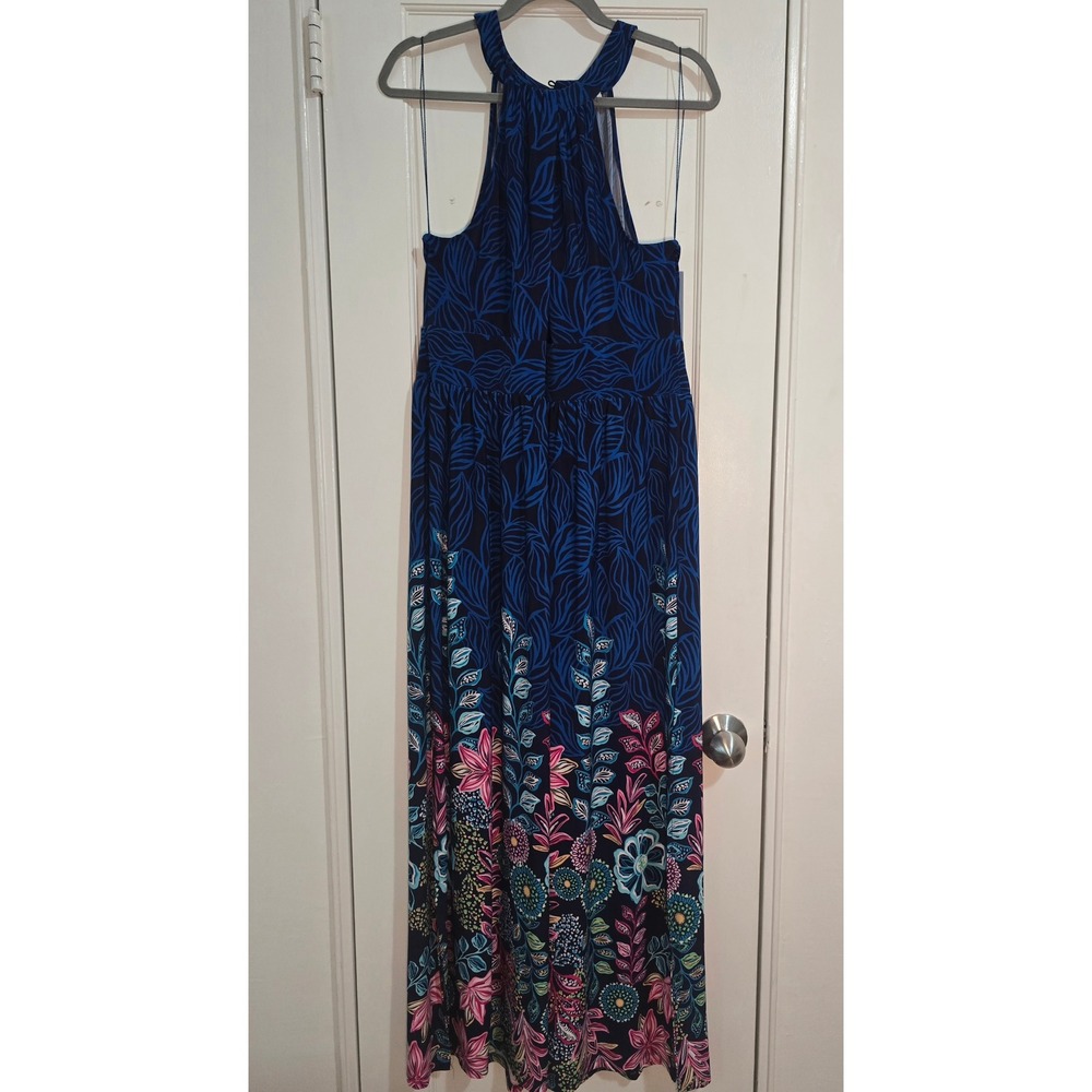 NWT London Times blue halter maxi dress